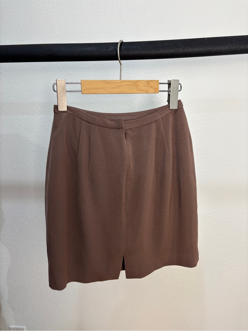 Vintage Brown Tailored Mini Skirt